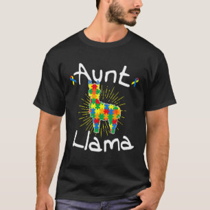 Tante Lama Puzzle Stück Band Cool Autismus-Bewusst T-Shirt