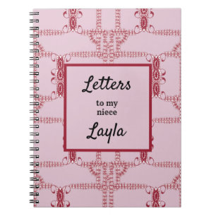 Tante Letters to My Niece Pink Abstrakt Notebook Notizblock
