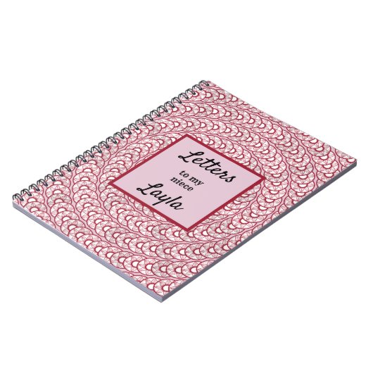 Tante Letters to My Niece Pink Abstrakt Notebook Notizblock (Linke Seite)