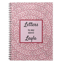 Tante Letters to My Niece Pink Abstrakt Notebook