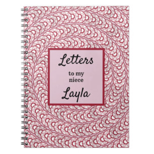 Tante Letters to My Niece Pink Abstrakt Notebook Notizblock