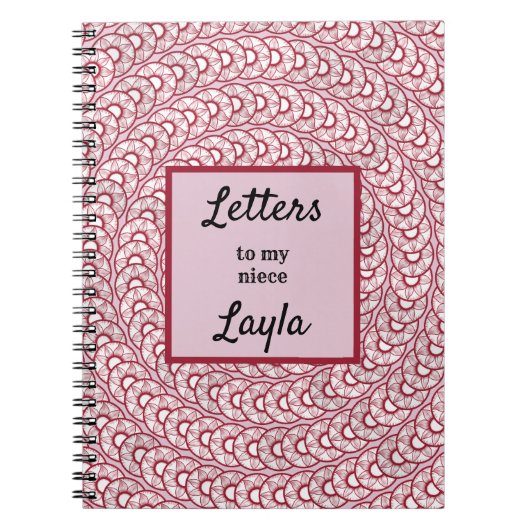 Tante Letters to My Niece Pink Abstrakt Notebook Notizblock (Vorderseite)