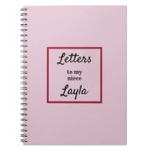 Tante Letters to My Niece Pink Notebook Notizblock (Vorderseite)