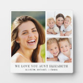Tante Liebe Sie 3 Foto Collage Fotoplatte (Vorderseite)