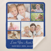Tante Liebe Sie 6 Foto Collage Blue Sherpadecke (Vorderseite)