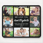 Tante Liebe Sie Foto Collage Black Mousepad (Vorne)