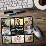 Tante Liebe Sie Foto Collage Black Mousepad<br><div class="desc">Geben Sie der besten Tante ein individuelles schwarzes Mauspad mit einer 8-Foto-Collage ihrer Nichten,  Neffen,  anderen Familienmitgliedern,  Haustieren,  etc.,  ihren Namen,  "Wir Liebe Sie" oder "I Liebe You" und ob sie "Tante",  "Tante",  "Tia" usw. genannt wird.</div>