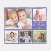 Tante Liebe Sie Lila FotoCollage Fleecedecke (Vorderseite (Horizontal))