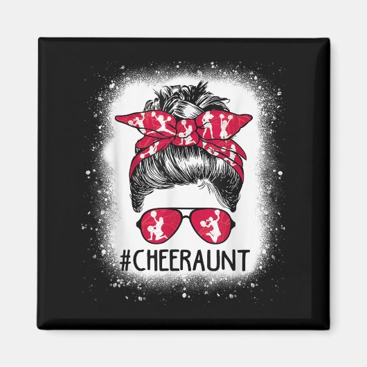 Tante Life Messy Bun Cheerleader Bleached Mütter D Magnet (Vorne)