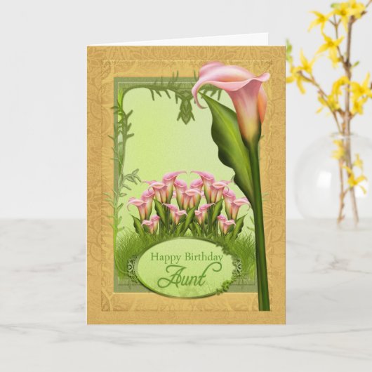 Tante Lily Birthday Grußkarte Karte (Gelbe Blume)
