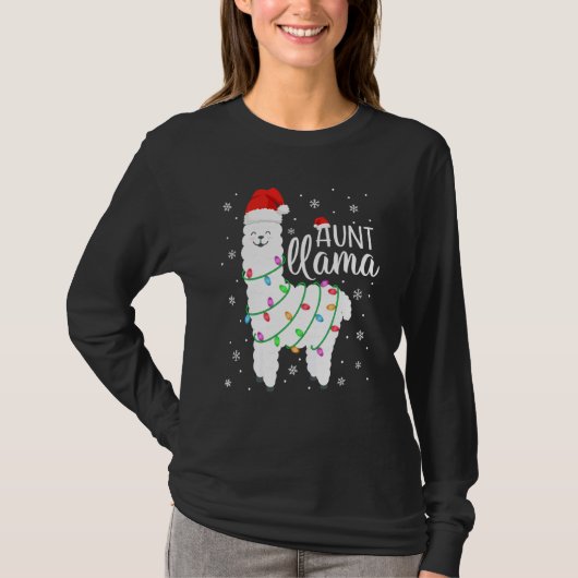 Tante Llama Funny Christmas Lama Traumstrecke Airo T-Shirt (Vorderseite)