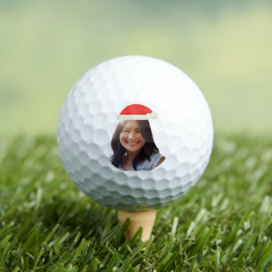 Tante Lustiger Weihnachtsmann Hut Gesichtsfoto Golfball