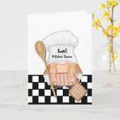 Tante Mother Day Gnome Kitchen Queen Karte (Gelbe Blume)