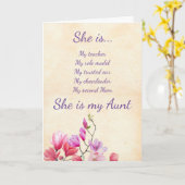 Tante Mother Day Lila Watercolor Blume Card Karte (Gelbe Blume)