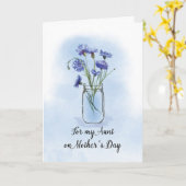 Tante Mothers Day Cornblumen in Mason Jar Karte (Gelbe Blume)