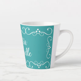 Tante Name Aquamarin Geschenk Custom Latte Tasse
