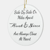 Tante & Nichte Zitat – Seite an Seite oder Meilen Keramik Ornament (Links)