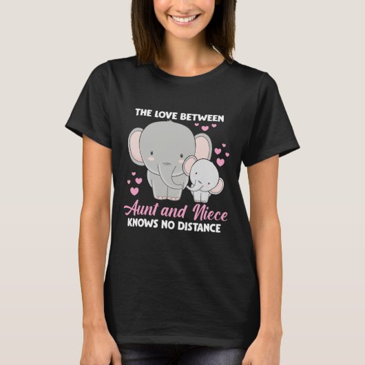 Tante Niece Bond Liebe Niedlich Elephant T-Shirt (Vorderseite)