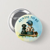 Tante | Niedliche Babydusche Button (Vorne & Hinten)