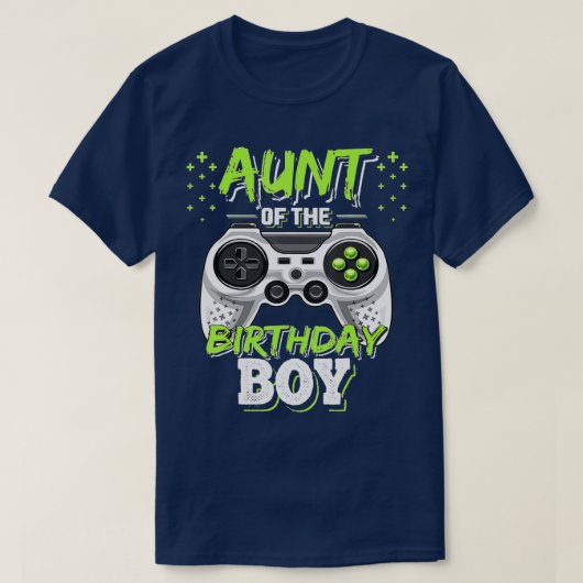 Tante of the Birthday Boy Matching Video Game Birt T-Shirt (Design vorne)