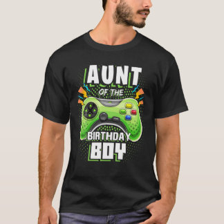 Tante of the Birthday Boy Matching Video Gamer Bir T-Shirt