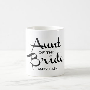Tante of the Bride Retro Script Name Button Kaffeetasse