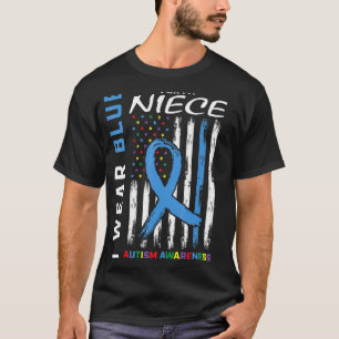 Tante Onkel Ich Trage Blau Für Meine Nichte Autism T-Shirt