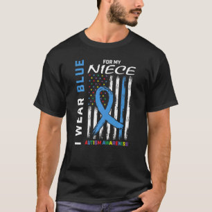 Tante Onkel Ich Trage Blau Für Meine Nichte Autism T-Shirt
