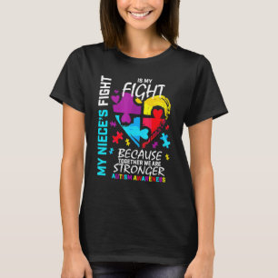 Tante Onkel Puzzle Herz Blau Kämpfer Nichte Autism T-Shirt