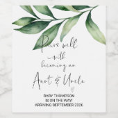 Tante & Onkel zu sein Schwangerschaft Ankündigung  Weinetikett (Einzelnes Label)