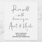 Tante & Onkel zu sein Schwangerschaft Ankündigung  Weinetikett (Einzelnes Label)