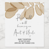 Tante & Onkel zu sein Schwangerschaft Ankündigung Weinetikett (Einzelnes Label)