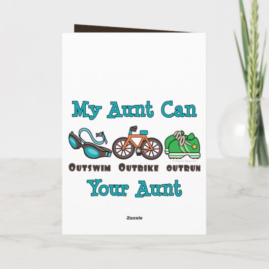 Tante Outbike Outrun Triathlon Note Card Karte (Rückseite)