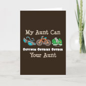 Tante Outbike Outrun Triathlon Note Card Karte (Vorderseite)
