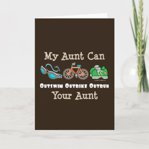 Tante Outbike Outrun Triathlon Note Card Karte