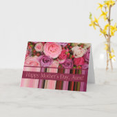 Tante Pastel Rose & Streifen Muttertag Karte (Gelbe Blume)
