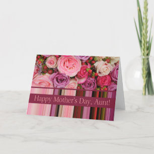 Tante Pastel Rose & Streifen Muttertag Karte