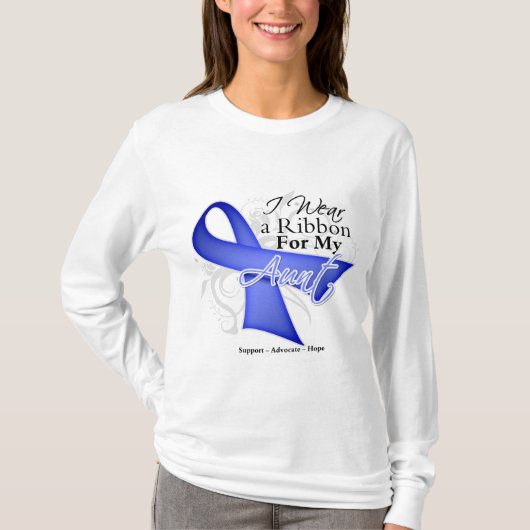 Tante Periwinkle Ribbon - Magen-Krebs T-Shirt (Vorderseite)