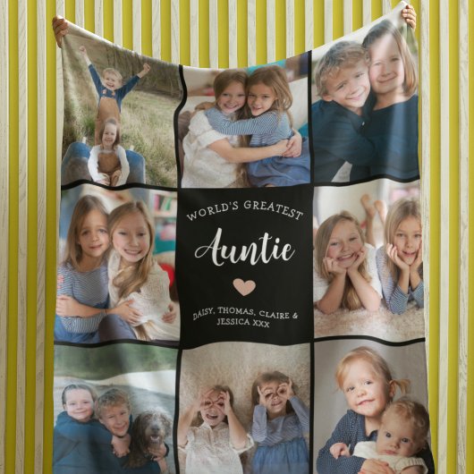 Tante Personalisiert Foto Collage Modern Fleecedecke