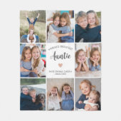 Tante Personalisiert Foto Collage Modern Fleecedecke (Vorderseite)