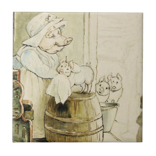 Tante Pettitos und drei Ferkel von Beatrix Potter Fliese