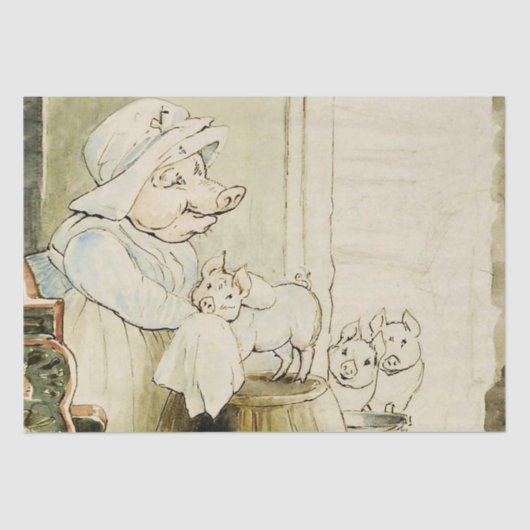 Tante Pettitos und drei Ferkel von Beatrix Potter Seidenpapier (Vorderseite)