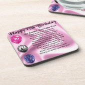 Tante Poem - 70. Geburtstag Untersetzer (Linke Seite)