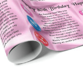 Tante Poem - 80. Geburtstag Geschenkpapier (Rolleneckpunkt)