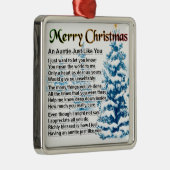 Tante Poem Christmas Design Silbernes Ornament (Rechts)
