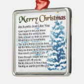 Tante Poem Christmas Design Silbernes Ornament (Links)