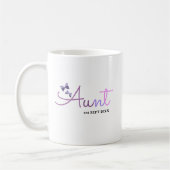 Tante Pregnancy Announcement (Lila Schmetterlinge) Kaffeetasse (Links)