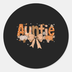 Tante Pumpkin Fall Coquette Bow Erntedank Mama Runder Aufkleber