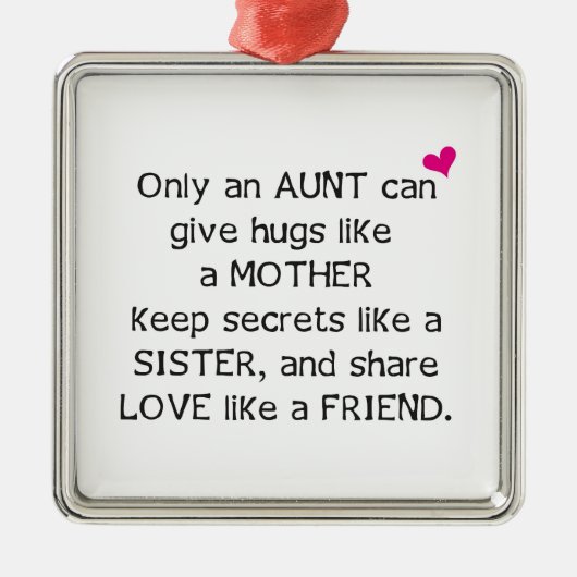 Tante Quote Ornament Aus Metall (Vorne)