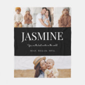 Tante schwarzweiß-moderne Typografie 4 Foto Fleecedecke (Vorderseite)